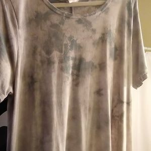 LULAROE ACID WASH CARLY MINT/GRAY XL